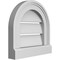 Ekena Millwork Round Top Surface Mount PVC Gable Vent: Functional, w/ 2"W x 2"P Brickmould Sill Frame, 12"W x 12"H GVPRT12X1203SF - alternate 2